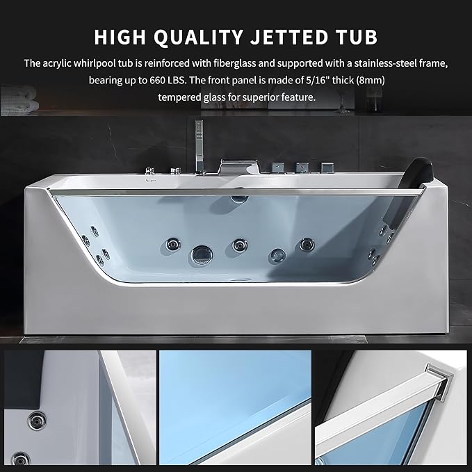 Empava 67” Whirlpool Bathtub - Image 3