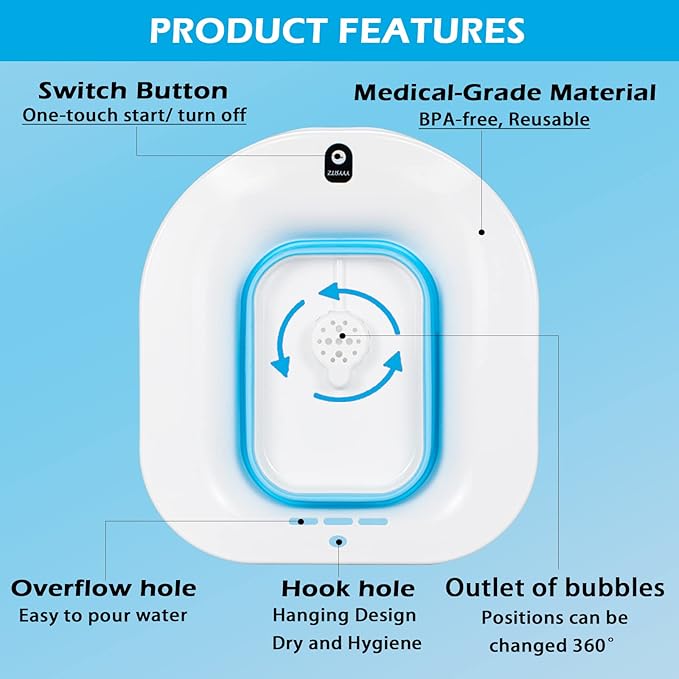 Electric Sitz Bath, Sitz Bath for Hemorrhoids, Sitz Bath for Postpartum Care - Image 4