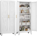71" H Metal Kitchen Pantry Storage Cabinet, Freestanding Cupboard by Unknown