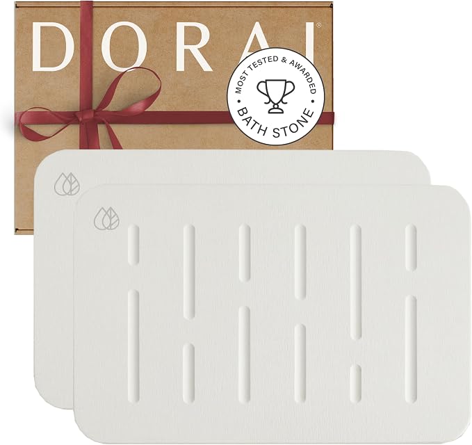Dorai Home Bath Stone Mat 23.6"x15.4" – Quick-Dry, Non-Slip Diatomite Stone by DoraiHome