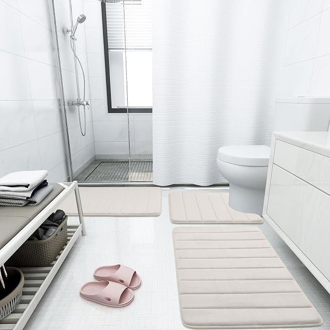 Buganda Memory Foam Bath Mat, Ultra Soft and Non-Slip Bathroom Rugs, Water - Image 2