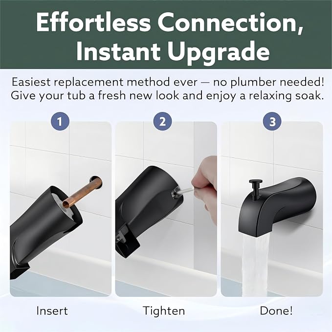 Tub Spout with Diverter, Bathtub Faucet Spout Replacement, Tub Faucet Set - Image 7