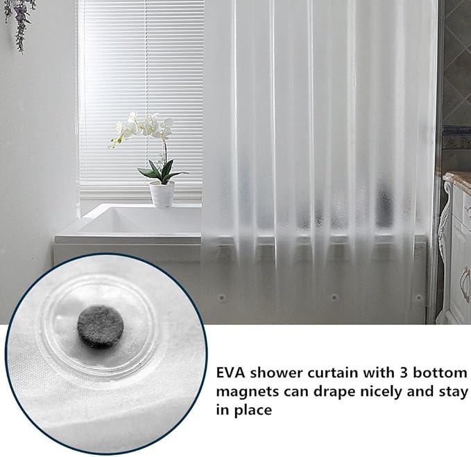 AooHome 72x72 Shower Curtain Liner - 8G Eva Heavy Duty Frosted Bathroom Plastic - Image 3