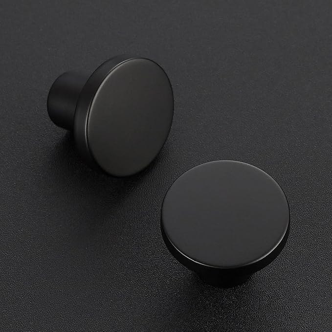 Ravinte 25 Pack Cabinet Knobs Black Kitchen Cabinet Knobs Round Dresser Drawer - Image 2
