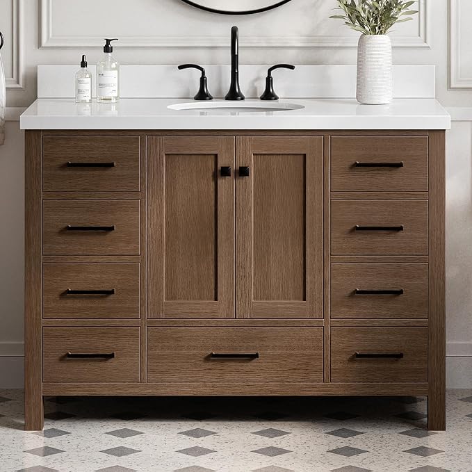 ARIEL Cambridge 49 Inch Single Oval Sink Bathroom Vanity by Ariel