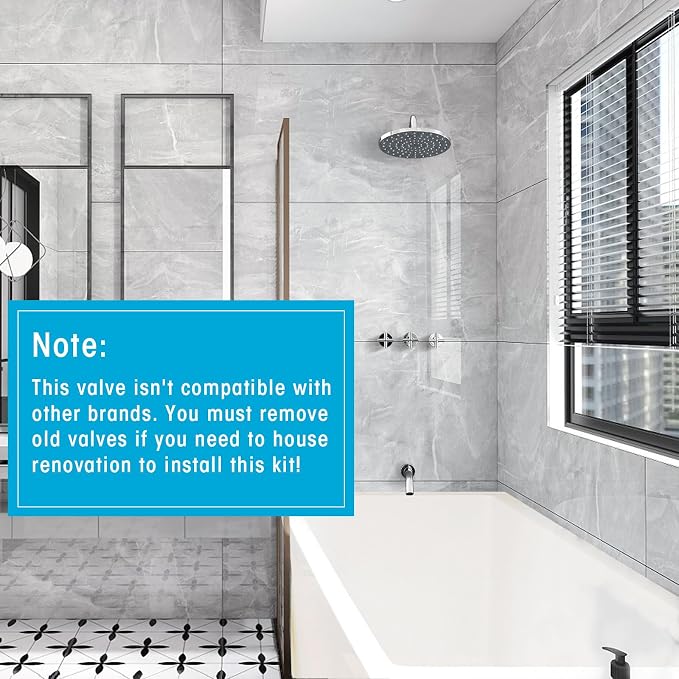 PROOX 3 Handle Tub Shower Faucet Set, Polished Chrome Bathtub Shower Faucets - Image 2