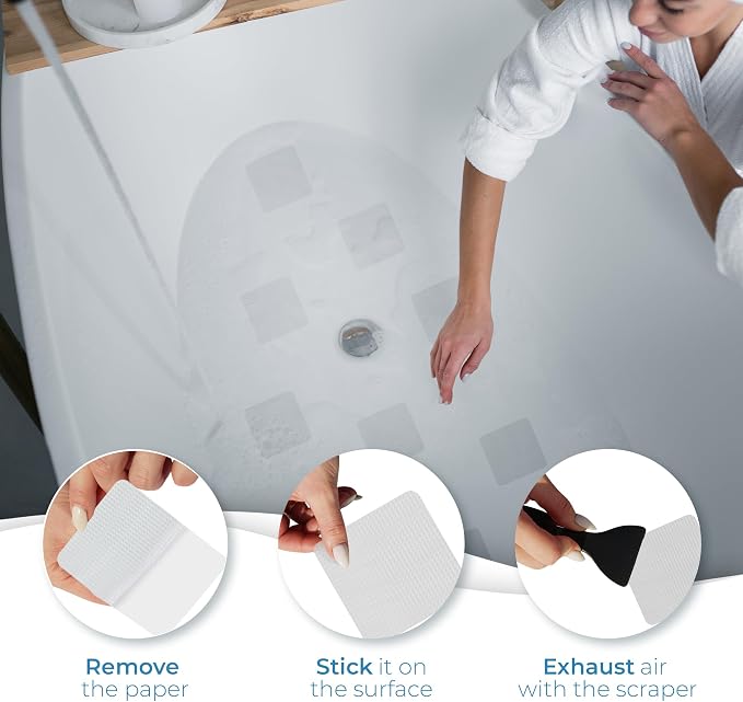 Anti Slip Shower Stickers 24 PCS, Invisible Non-Slip Shower Strips - Image 2