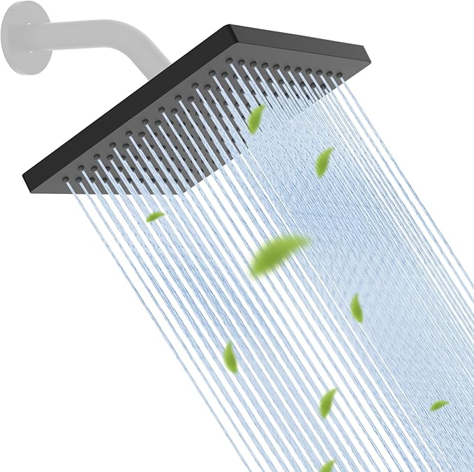 Hibbent Thickness Metal Rain Shower Head, 8 Inch High Pressure Rainfall Shower by Hibbent