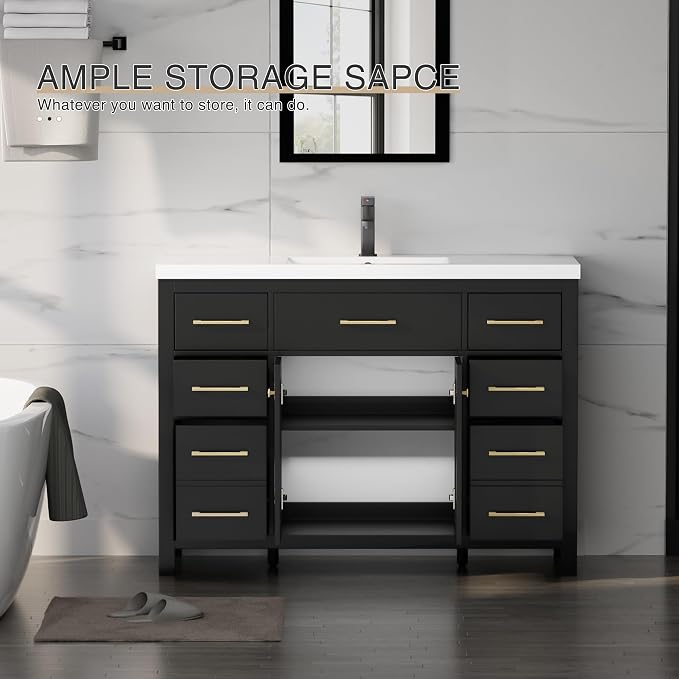 LUCKWIND 48" Modern Bathroom Vanity and Sink, Painted Bathroom Storage Cabinet - Image 4