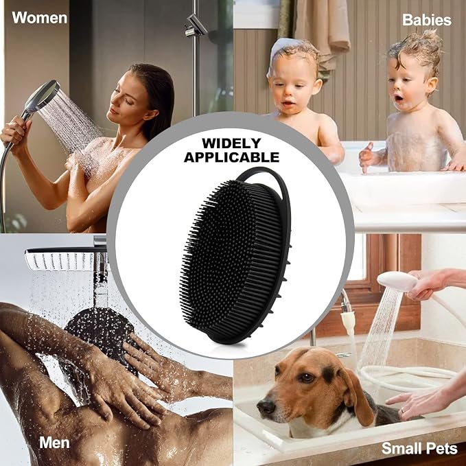 2 Pack Silicone Body Scrubber, Loofah Double-Sided Body Brush, Shower Scrubber - Image 2