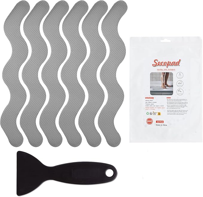 36 PCS Anti Slip Shower Stickers, Safety Bathtub Strips Adhesive Decals by Secopad