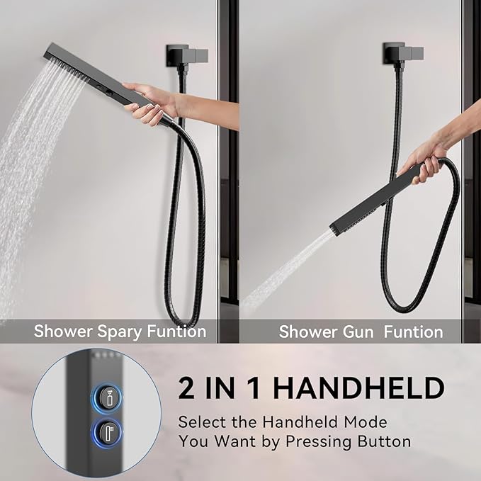 Shower Systems with Rain Shower and Handheld, STARBATH Dual Head 12+6" Rainfall - Image 5