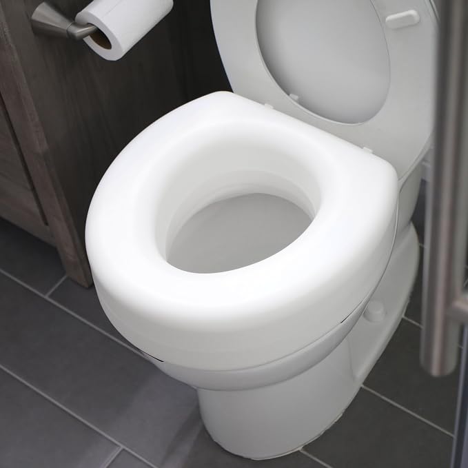 HealthSmart Enhanced Comfort 5" Raised Toilet Seat Risers - Image 3