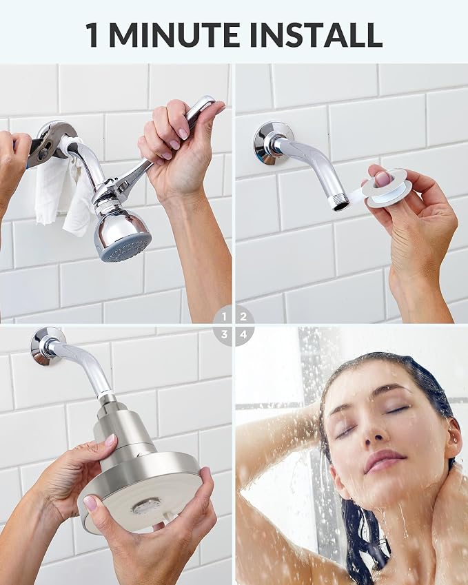 Filtered Shower Head for Hard Water, Removes Chlorine & Heavy Metals, KDF-55 - Image 8