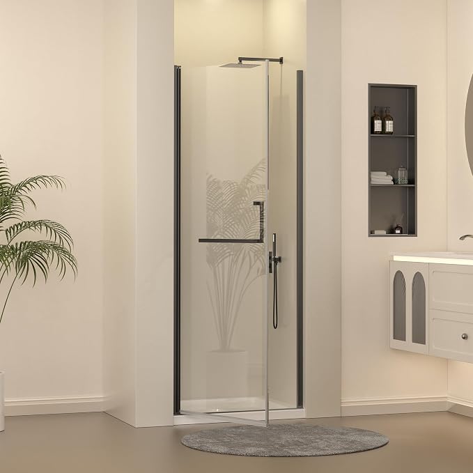 Frameless Pivot Shower Door 29-30" W x 72" H, Pivot Swing Shower Glass Door - Image 7