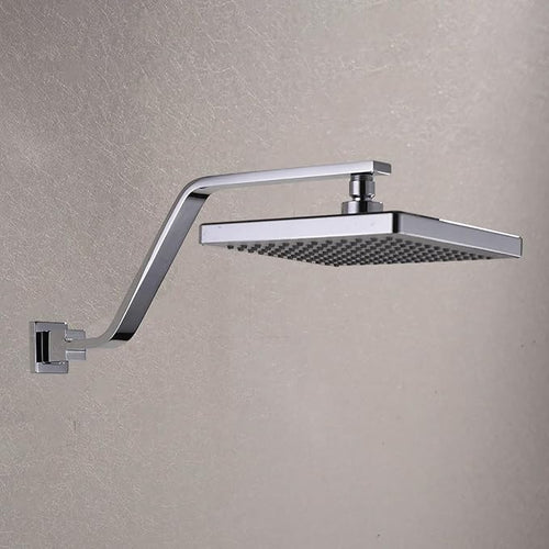 16 Inch S Shape Chrome Shower Head Arm, Square Wall Mounted Shower Arm and - Image 2
