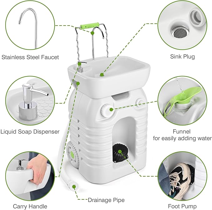 Yescom 45L Portable Sink Hand Wash Station - Image 8