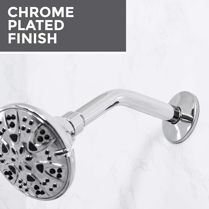 VETTA 8 Inch Shower Arm and Flange, Stainless Steel Construction, Shower Head - Image 4