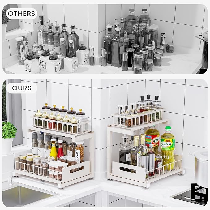 Under Sink Organizer, Heavy Duty Metal Slide Out Sink Shelf Organizer Height - Image 3