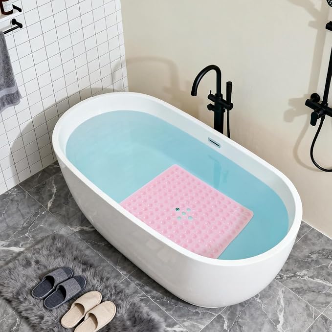 Anti-Slip Bathtub Shower mat, 20.8×20.8（Approximately 53×53cm） inch Soft - Image 4
