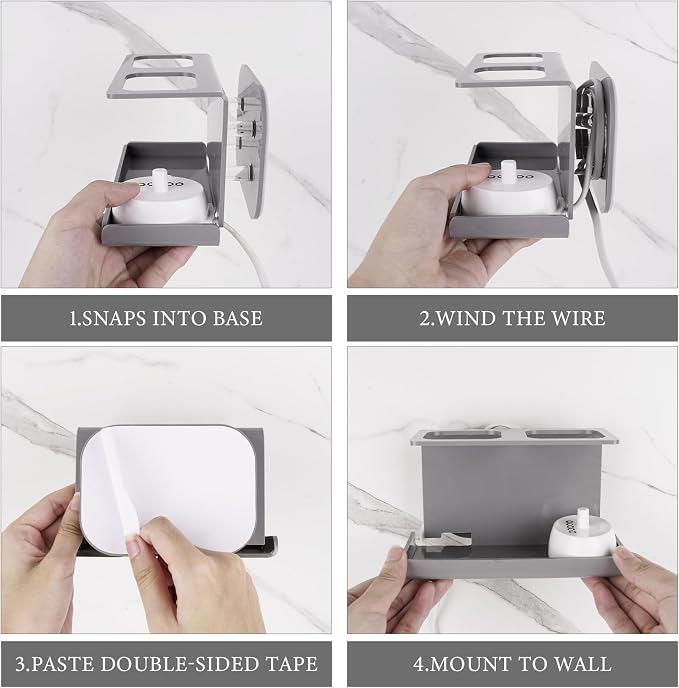 Electric Toothbrush Holder Wall Mounted, Electric Toothbrush Cord Organizer - Image 3