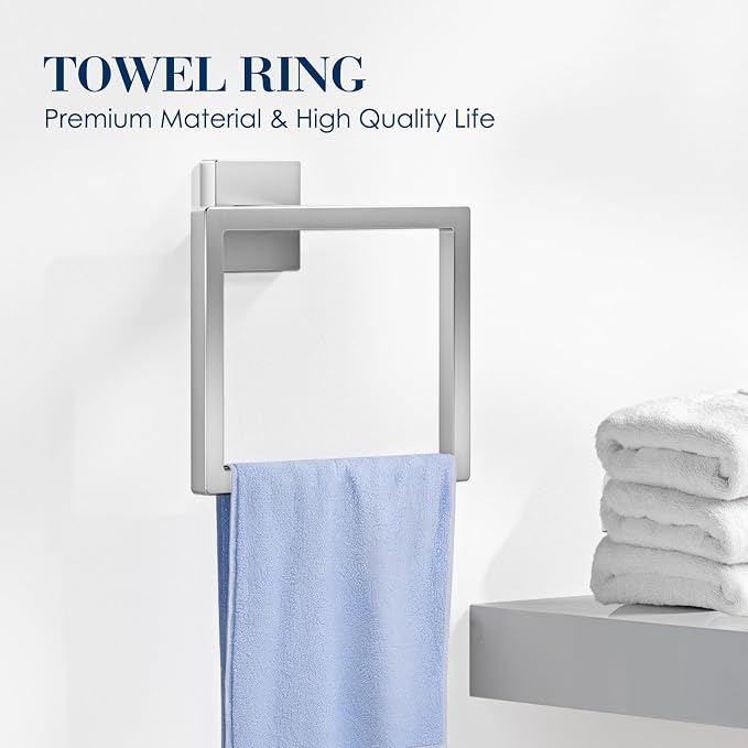 10-Pieces Bathroom Accessories, SUS304 Brushed Bathroom Accessory Set, Nickel - Image 3