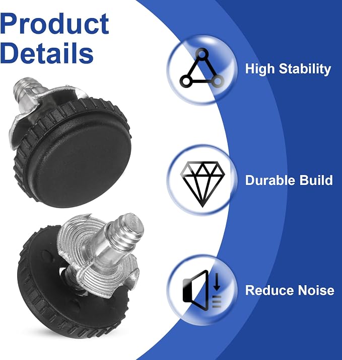 uxcell 1/4"-20 Thread Furniture Feet Levelers, 8Set 20mm L Adjustable Furniture - Image 3