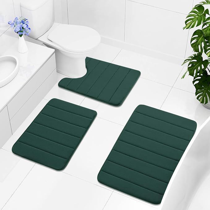 Buganda Memory Foam U-Shaped Contour Toilet Rugs, Non Slip Absorbent, Thick - Image 9