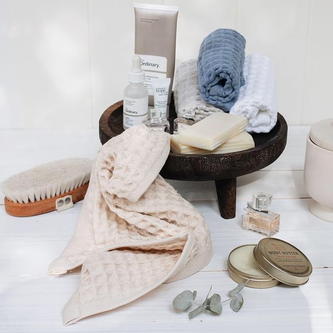 sea me at home Waffle Washcloths Set, 100% Turkish Cotton - Image 4