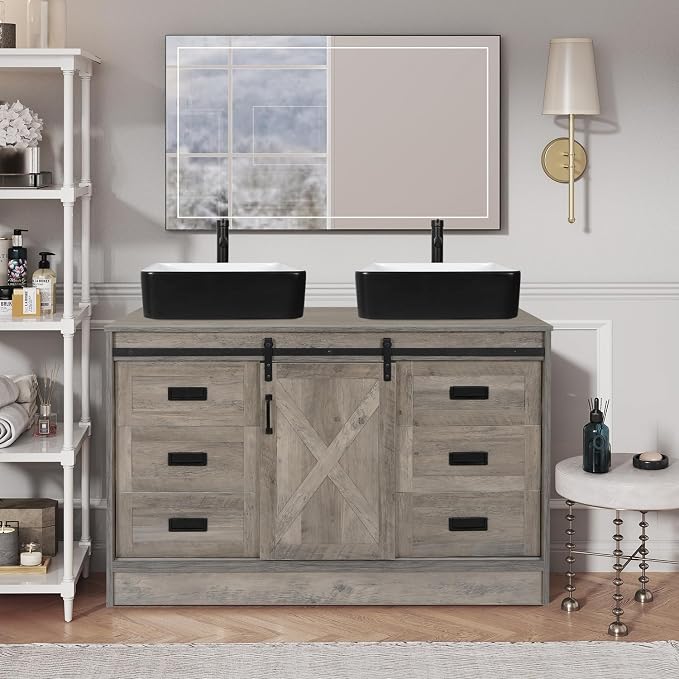 48” Barn Door Bathroom Vanity by Solidee