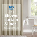 2-in-1 Waterproof Fabric Shower Curtain or Liner, Linen Textured, Breathable by THAIGEE
