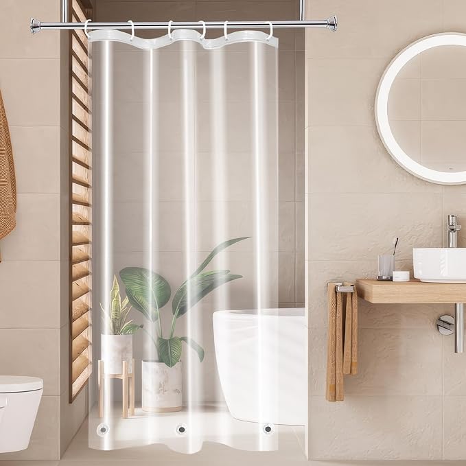 AooHome Eva Small 36x72 Inches Shower Liner, See Through Clear 8 Gauge Bathroom by AooHome