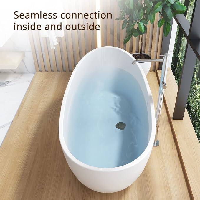 67" Lucite Acrylic Freestanding Bathtub, Double Slipper Shape Contemporary - Image 9