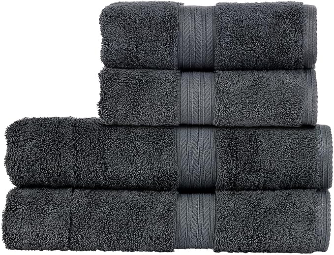Christy Renaissance 4 Piece Gray Towel Set | 100% Egyptian Cotton | Luxury by Christy