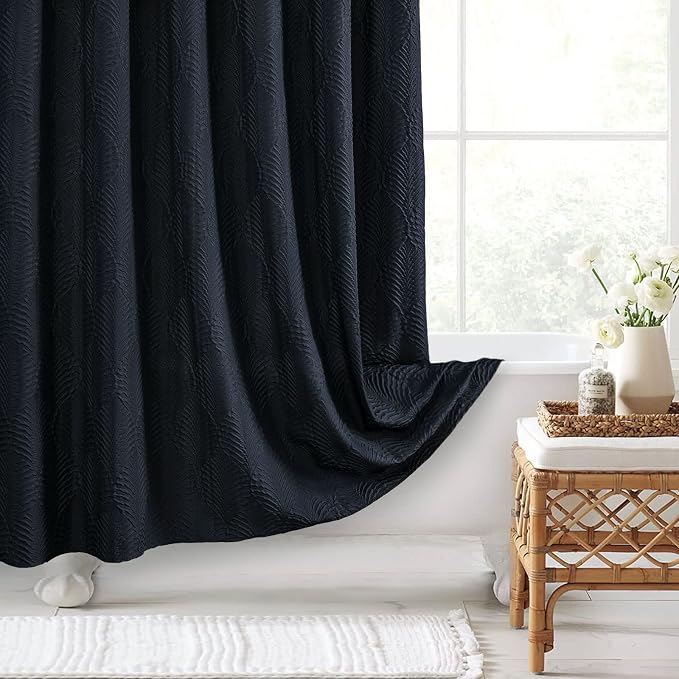 Gibelle Navy Blue Shower Curtain - Image 5