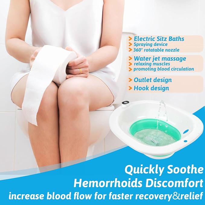 Sitz Bath, Sitz Bath for Toilet, Electric Sitz Bath for Hemorrhoids Men and - Image 2