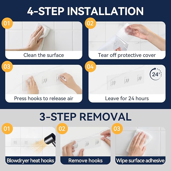 YASONIC 2-Pack Shower Caddy Adhesive Replacement - Image 6