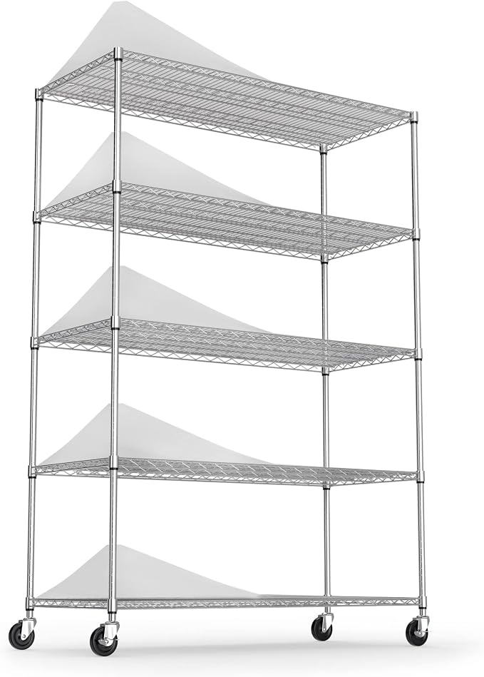 Wire Shelving Unit 5 Tier NSF Metal Shelf, 6000lbs Capacity Heavy Duty by Brandpouseayar