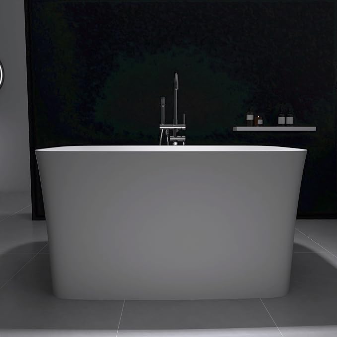 47" Japanese Soaking Freestanding Bathtub, Stone Resin Deep Soaking Bathtub by Tubcraft