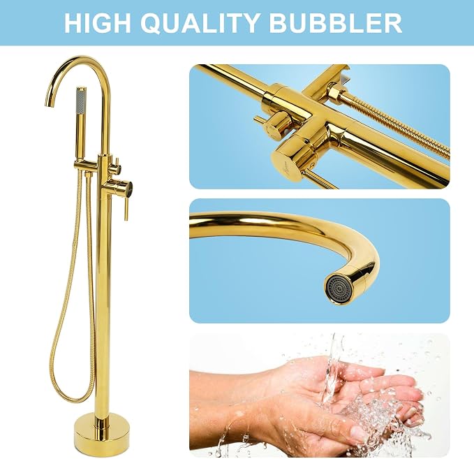 Freestanding Bathtub Faucet, Floor Mount Bathtub Faucet - Image 4