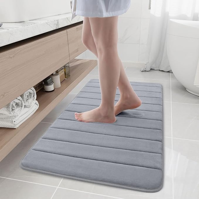 Buganda Memory Foam Bath Mat, Ultra Soft and Non-Slip Bathroom Rugs, Water by Buganda