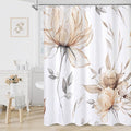 Long Boho Watercolor Floral Shower Curtain 72 x 78, Light Brown and Grey Ink by Decorateyourhome