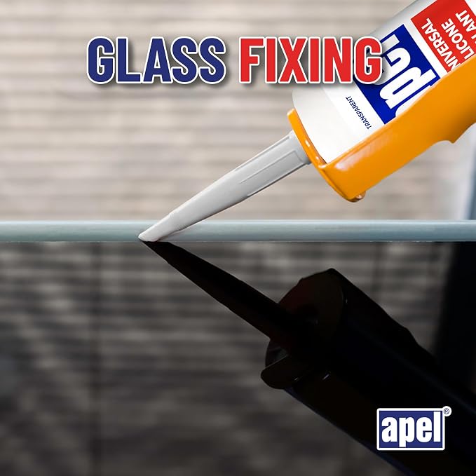apel All Purpose Clear Silicone Sealant Waterproof, 100% Silicone Caulk - Image 4