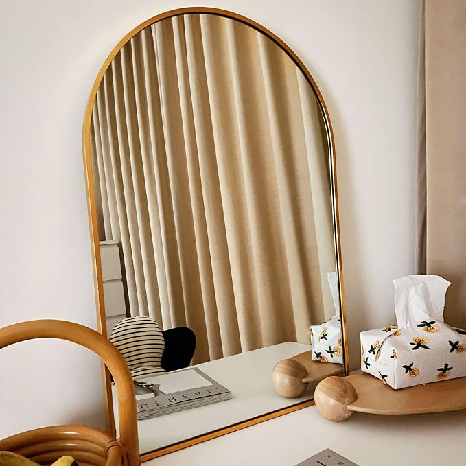 HARRITPURE 2Pcs Arched Bathroom Mirror ​Wall Mounted Mirror Aluminum Alloy Frame by HARRITPUREHome