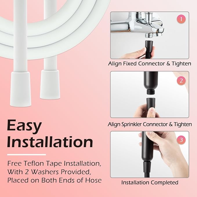 Shower Hose Extra Long, Ultra-Soft Silicone Shower Hose Replacement, Anti-Kink - Image 7