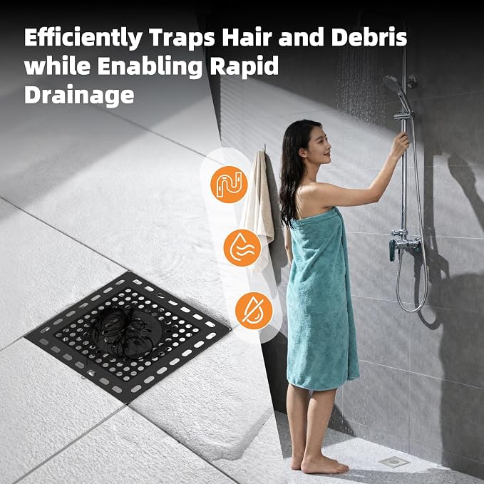 Hibbent Upgraded Shower Drain Hair Catcher, Shower Drain Cover - Image 9