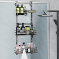 Orimade Over the Door Shower Caddy Adjustable 3 Tier Dark Grey, Bathroom by Orimade