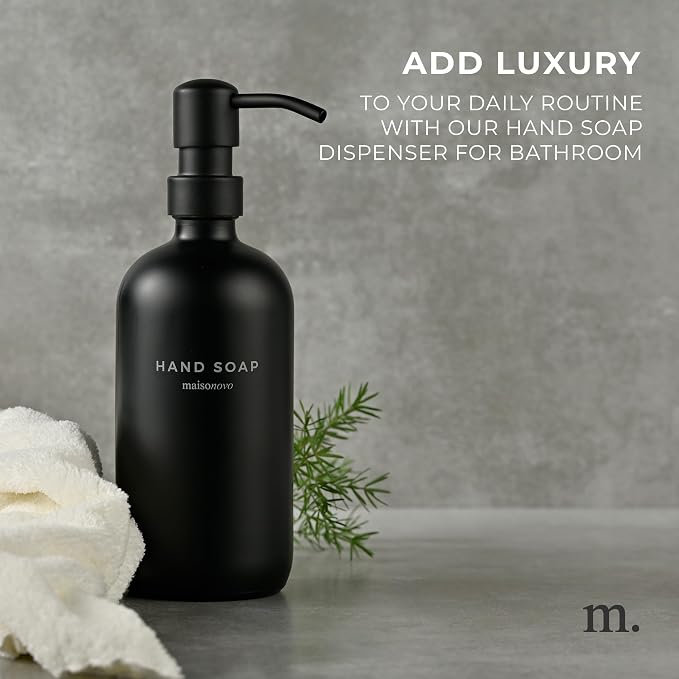 MaisoNovo Soap Dispenser 1-Piece Set | 16.9oz Black Bottles - Image 3