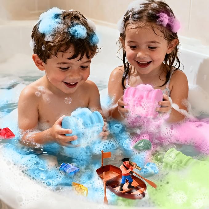 Bath Bombs for Kids with Diving Gem Toys Inside, 12 Pack Treasure Chest Bath - Image 7