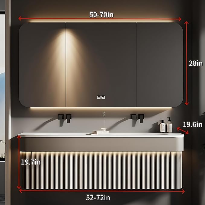 72IN Double Bathroom Vanity - Image 2